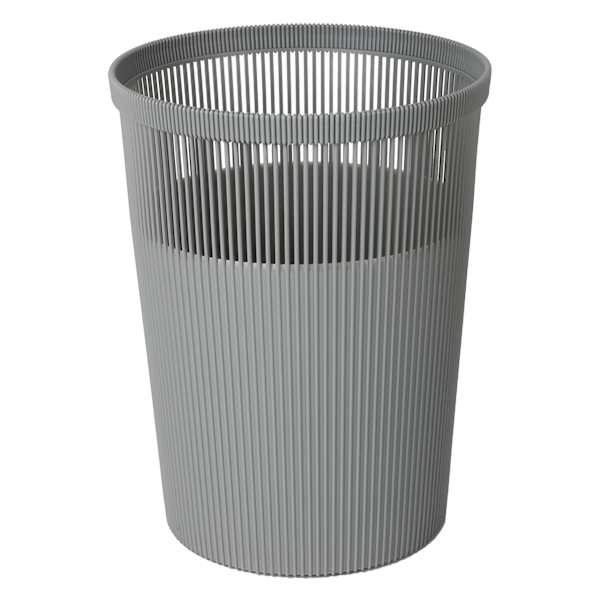 Grey Textured Striped Trash Bin, 11.5l