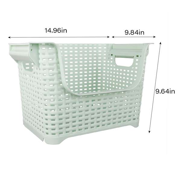 Crossover Weave Stackable Storage Basket, Mint