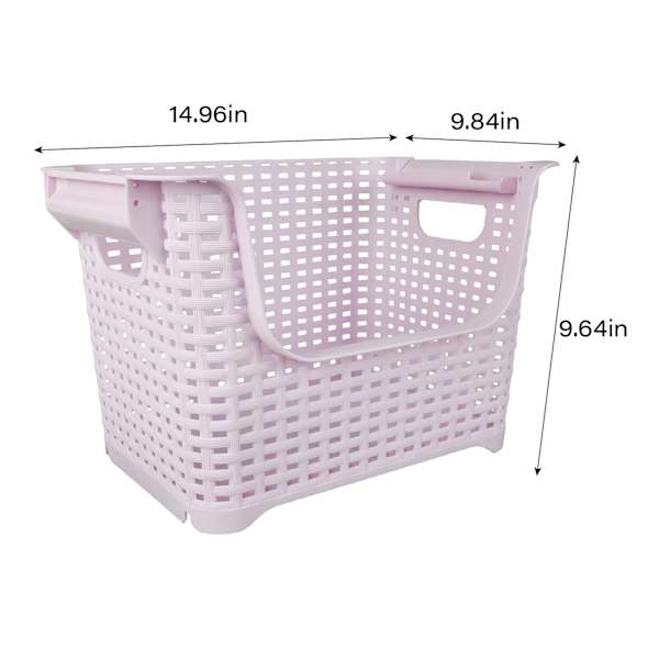 Crossover Weave Stackable Storage Basket, Lavender
