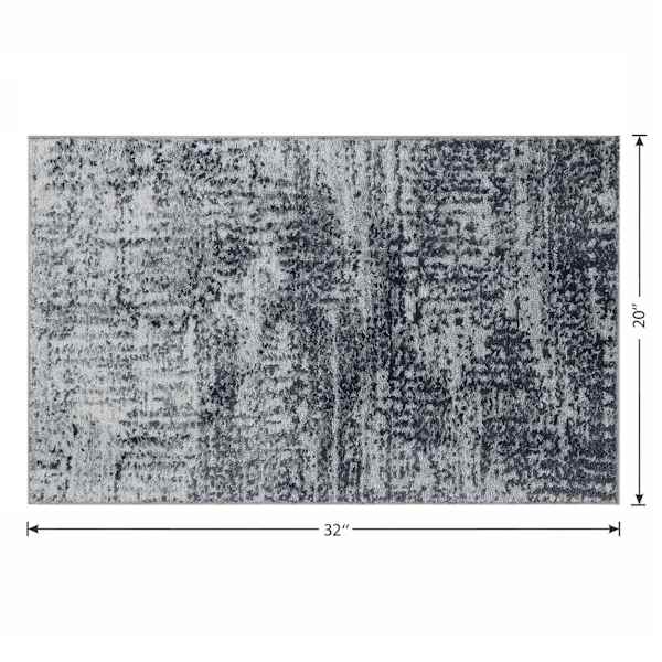 Grey Abstract Washable Microfiber Tufted Accent Rug, 20x32