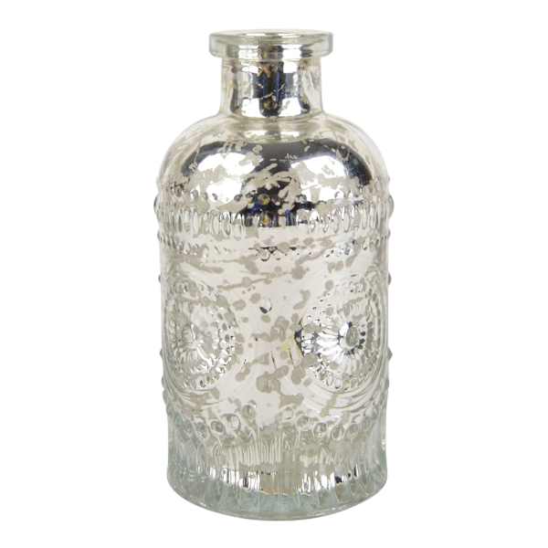 Silver Mercury Glass Bud Vase, 3.5"