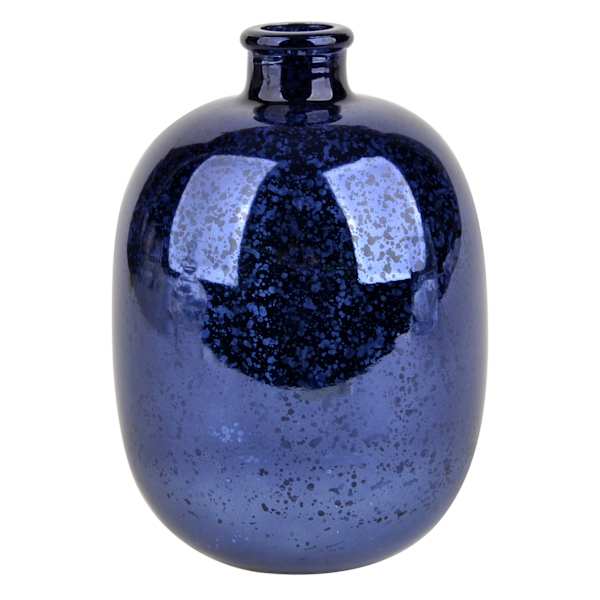 Blue Mercury Glass Bud Vase, 5.5"