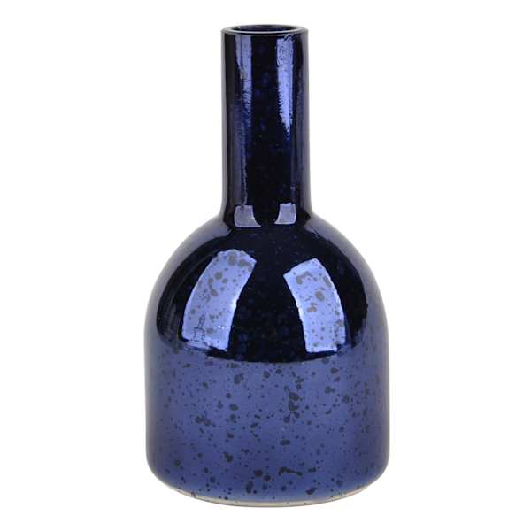 Blue Mercury Glass Bud Vase, 6.5"
