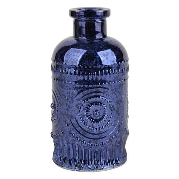 Blue Mercury Glass Bud Vase, 3.5"