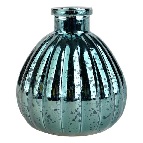 Green Mercury Glass Bud Vase, 4"