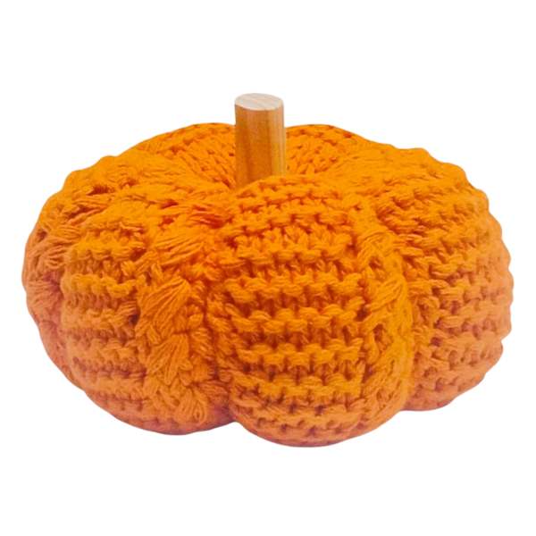 Homespun Harvest Orange Crochet Pumpkin, 8"