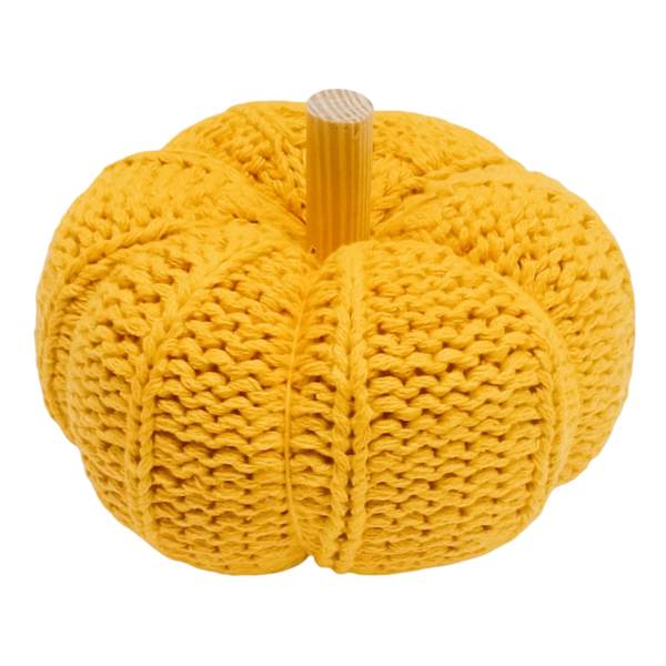 Honeybloom Yellow Crochet Pumpkin 8 quot At Home