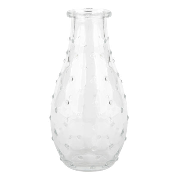 Clear Glass Dot Bud Vase, 5.5"