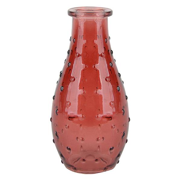 Red Glass Dot Bud Vase, 5.5"
