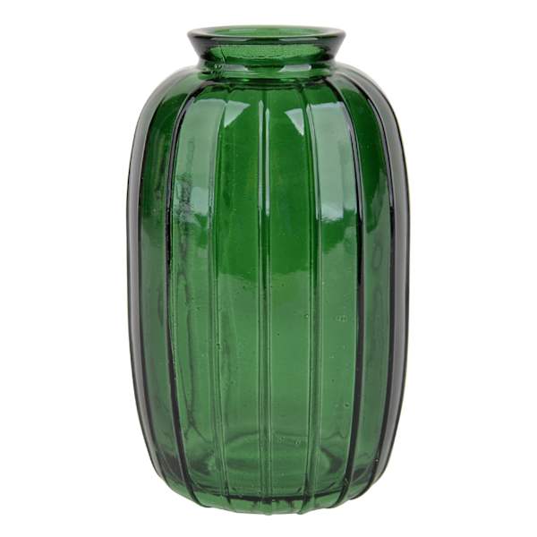 Green Glass Bud Vase, 5"