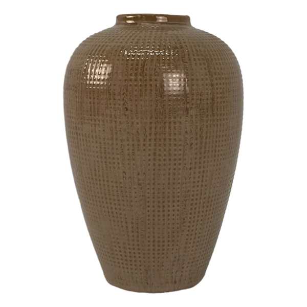 Honeybloom Brown Textured Ceramic Vase, 7"