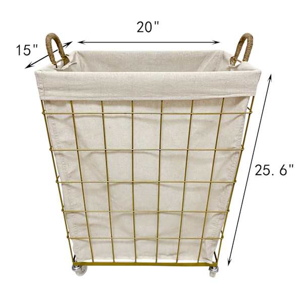 Tapered Metal Laundry Hamper with Liner