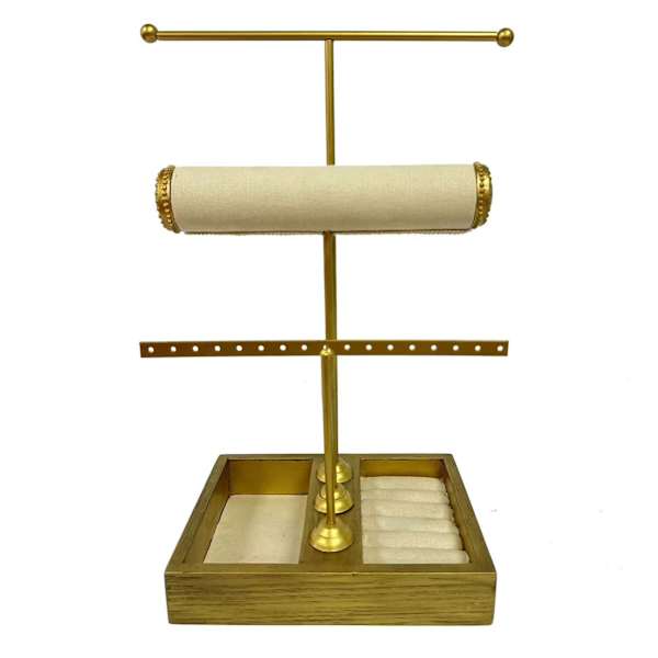 Providence Gold Metal & Fabric Jewelry Stand