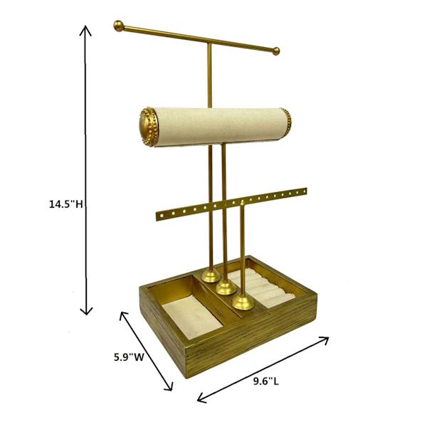 Providence Gold Metal & Fabric Jewelry Stand