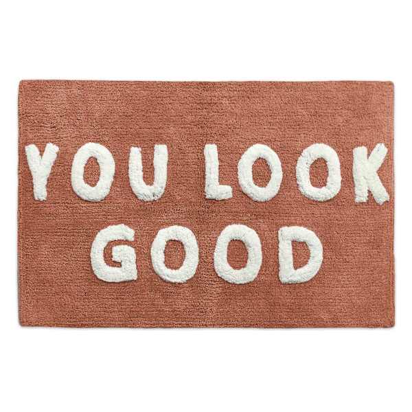 Terracotta You Look Good Tufted Bath Rug, 20x30