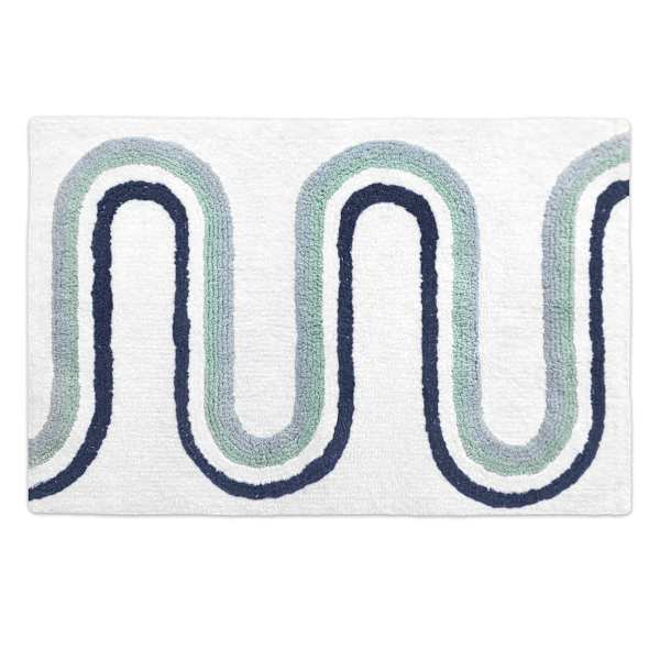 Blue Rainbow Tufted Bath Rug, 20x30