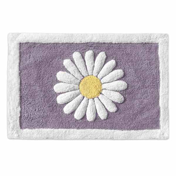 Purple Dandelion Tufted Bath Rug, 20x30