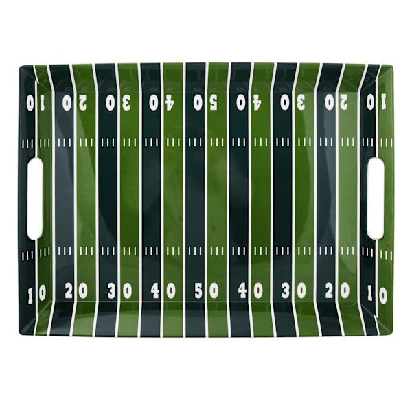Green Football Field Serving Tray, 19x14