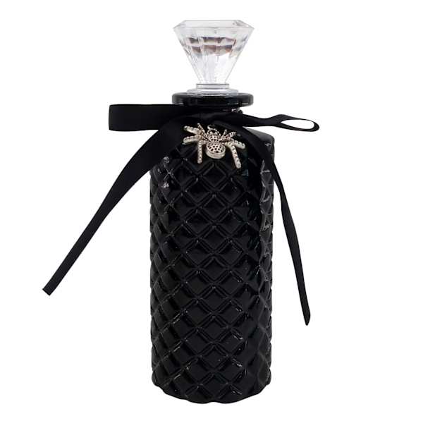 Spellbound Black Glass Potion Bottle, 6"
