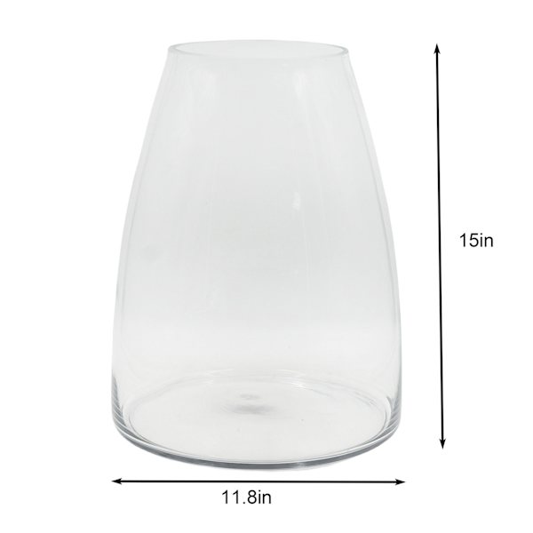 Oversized Clear Glass Vase, 15"