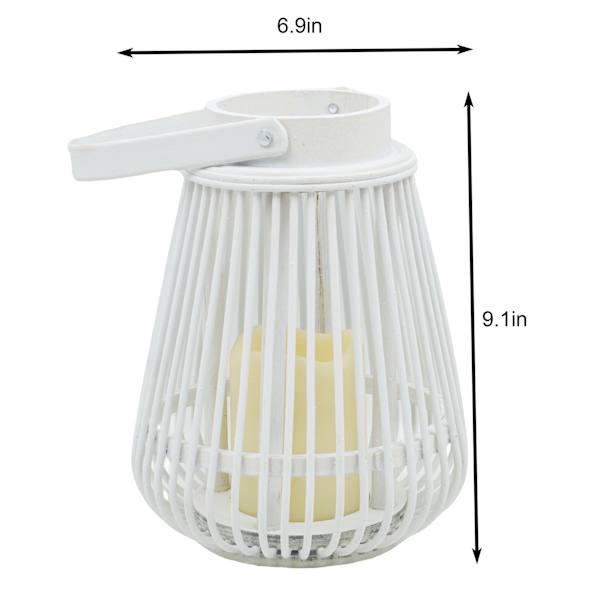 White LED Rattan Lantern, 7x9