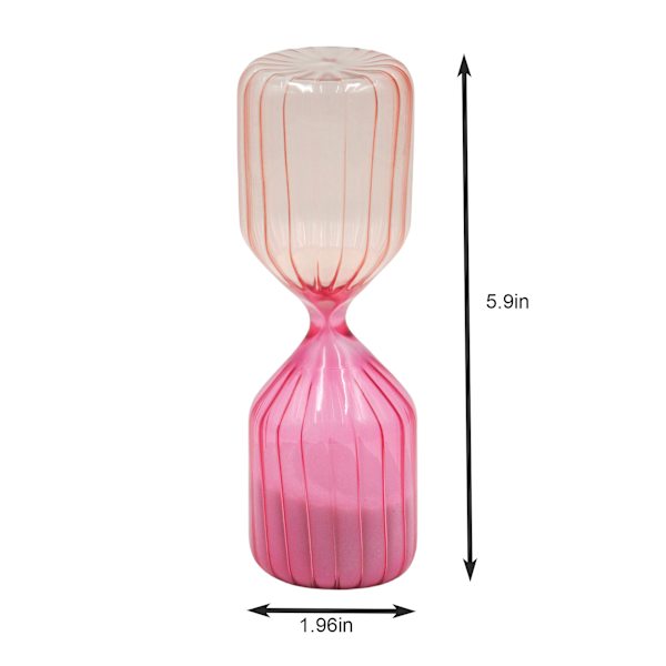Oh Joy! Pink Vertical Striped 15-Minute Sand Hourglass, 2x6
