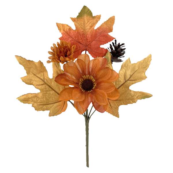 Orange Mum Floral Pick, 13"