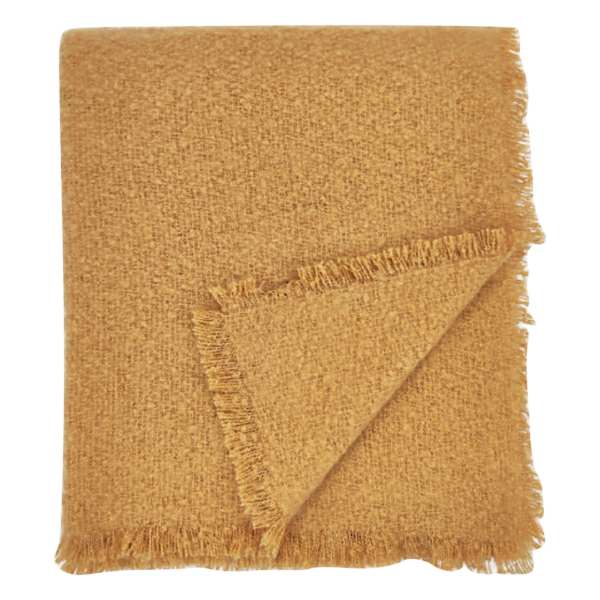 Honeybloom Light Brown Raw Edge Brushed Woven Throw 60x80