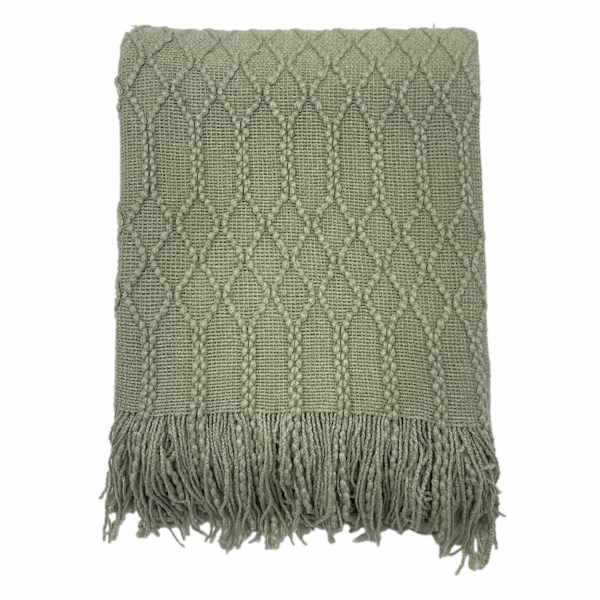 Beverly Sage Green Throw Blanket, 50x60