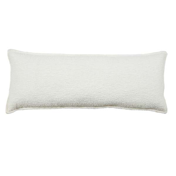 Crosby St. White Soft Textured Boucle Throw Pillow, 14x36