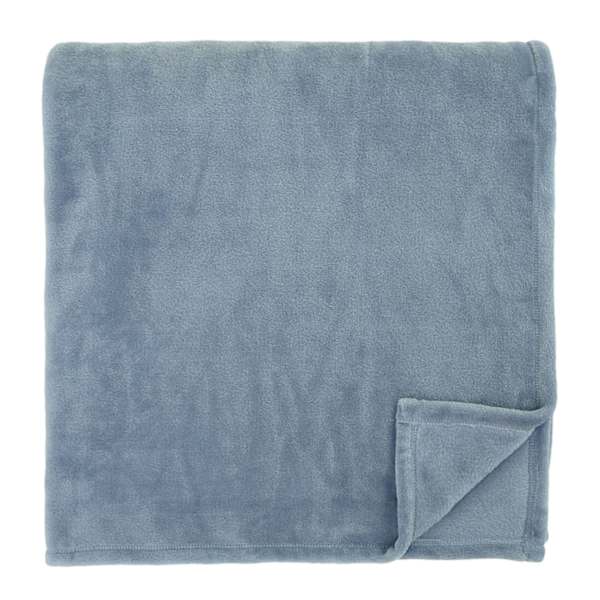 Honeybloom Light Blue Plush Bed Blanket, Full/Queen