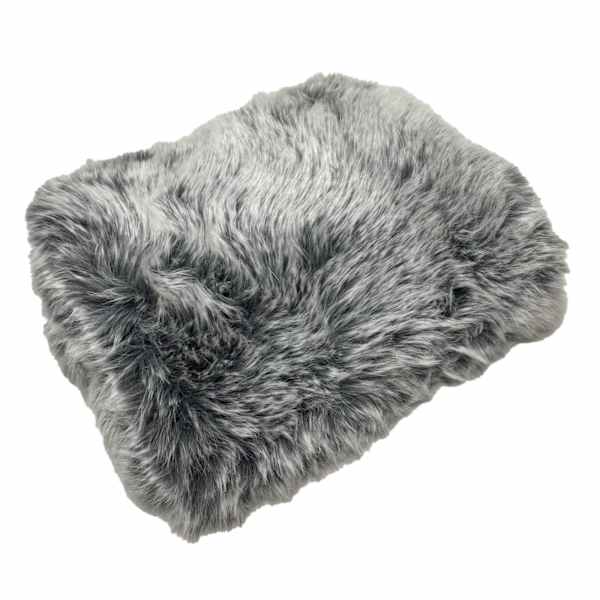 Grey Tipped Faux Fur Throw Blanket, 50x60