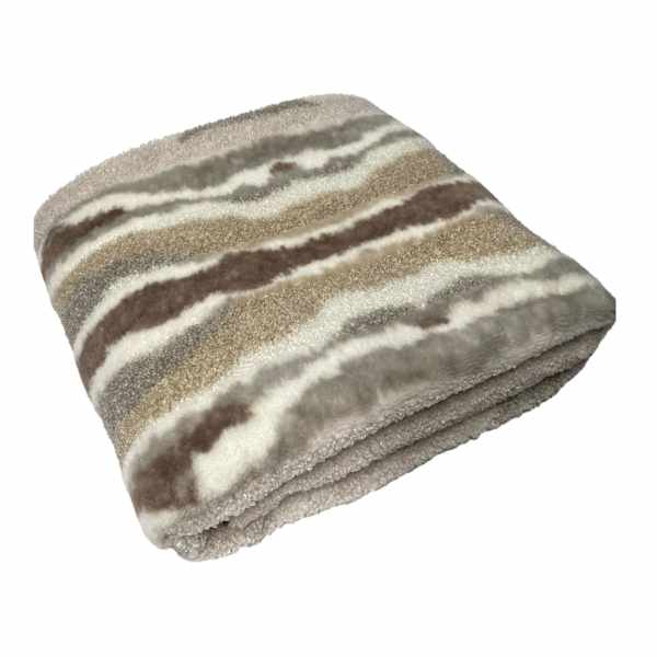 Multi-Textured Marble Faux Fur Throw Blanket, 50x60