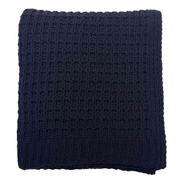 Black Chenille Knit Throw Blanket, 50x60