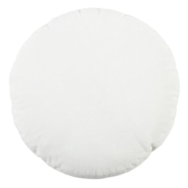 Crosby St. White Cotton Slub & Velvet Round Throw Pillow, 16"