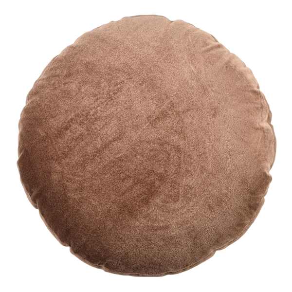 Crosby St. Brown Cotton Slub & Velvet Round Throw Pillow, 16"