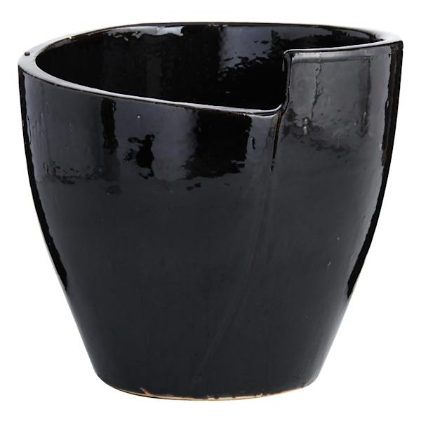 Crosby St. Black Petal Egg Outdoor Planter, Medium