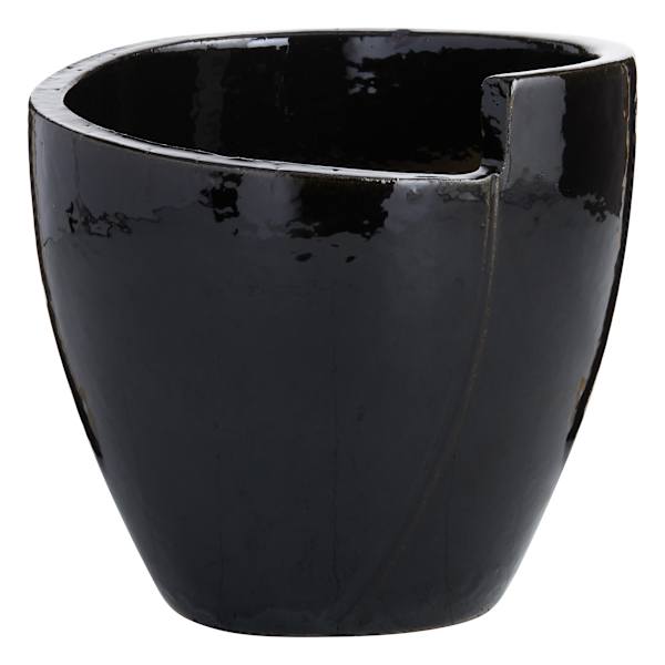 Crosby St. Black Petal Egg Outdoor Planter, Small