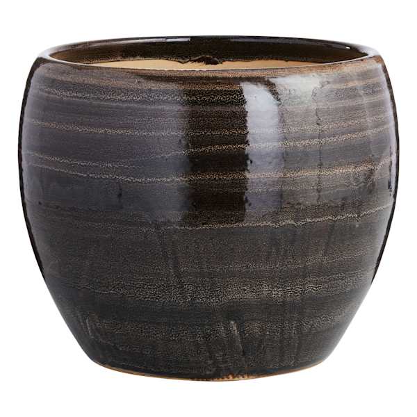Found & Fable Black Foshan Ceramic Outdoor Planter, Large