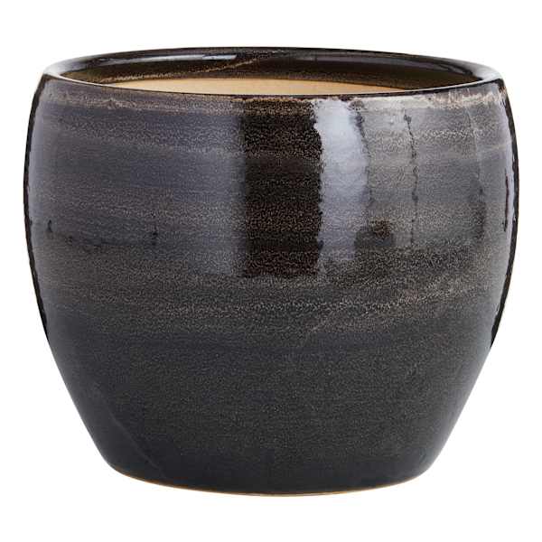 Found & Fable Black Foshan Ceramic Outdoor Planter, Medium