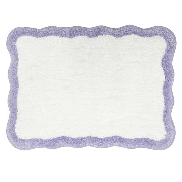 Tiny Dreamers Lavender Scalloped Border Bath Rug, 17x24