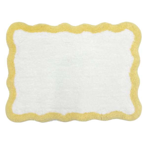 Tiny Dreamers Yellow Scalloped Border Bath Rug, 17x24