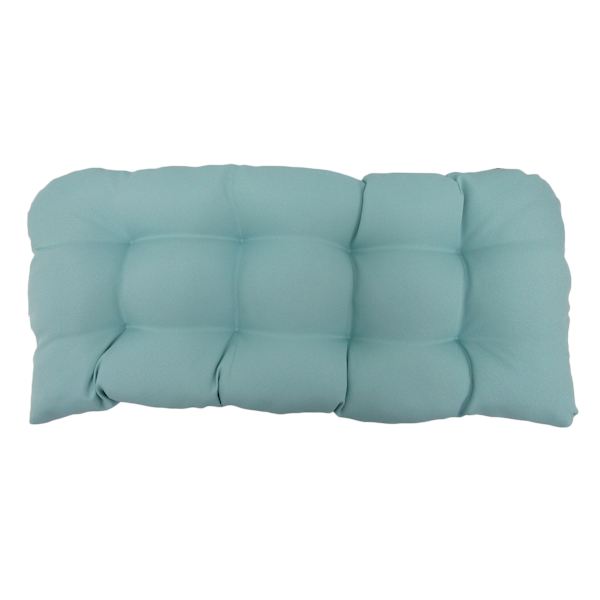 Canal Blue Canvas Outdoor Wicker Settee Cushion