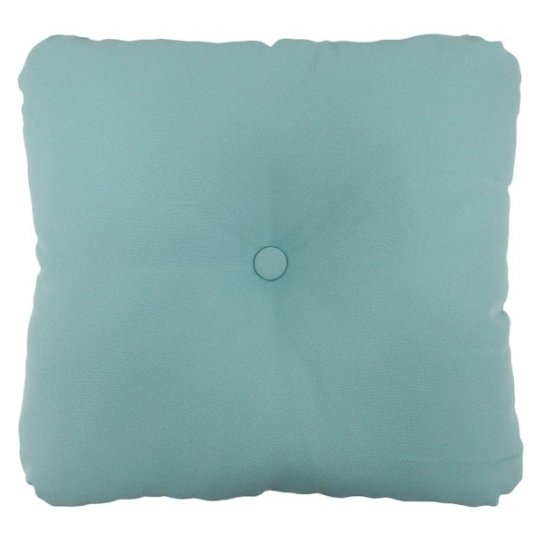 Canal Blue Canvas Outdoor Tufted Back Cushion