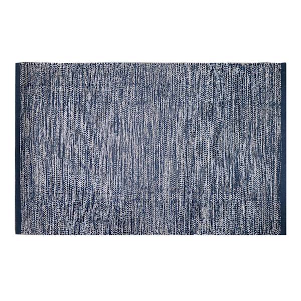 Navy & White Melange Cotton Accent Rug, 27x45