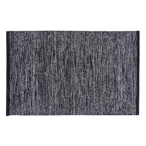 Black Melange Cotton Accent Rug, 27x45