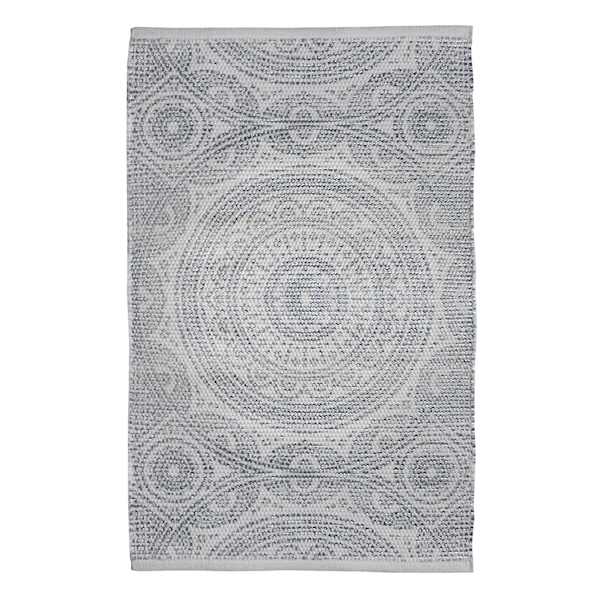 Found & Fable Silver Foil Medallion Printed Accent Rug, 27x45