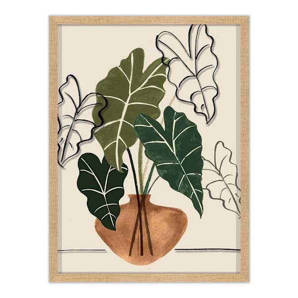 Soul Searcher Framed Boho Plants Canvas Wall Art, 18x24