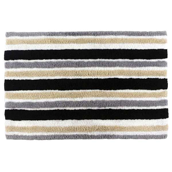 Neutrals Striped Tufted Cotton Bath Rug, 20x30
