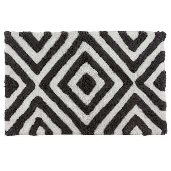 Charcoal Diamond Tufted Bath Rug, 20x30